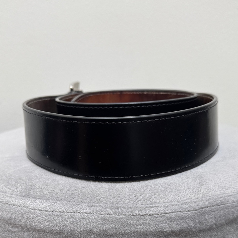 Louis Vuitton Black Belt with Engraved Silver Buckle size 95/38 - Picture 6 of 9